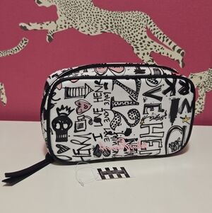 NWT Vintage Henri Bendel Pretty In Punk Graphic Ziparound Cosmetic Bag